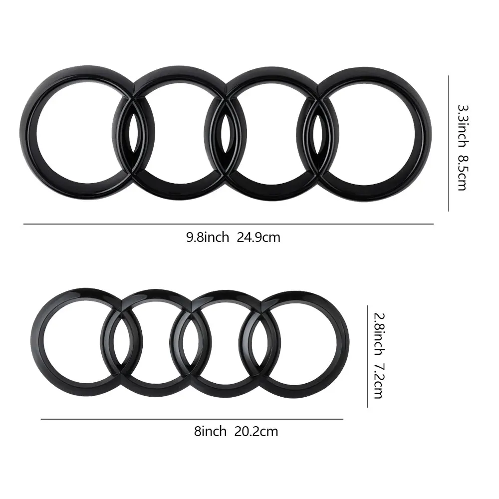 Car Accessories Audi Original Car Front Grille Emblem Trunk Sticker For AUDI TT 8j S3 Q3 A3 8V A1 A4 B7 Q5 Q7 A7 A5 Q2L A6 C7 R8