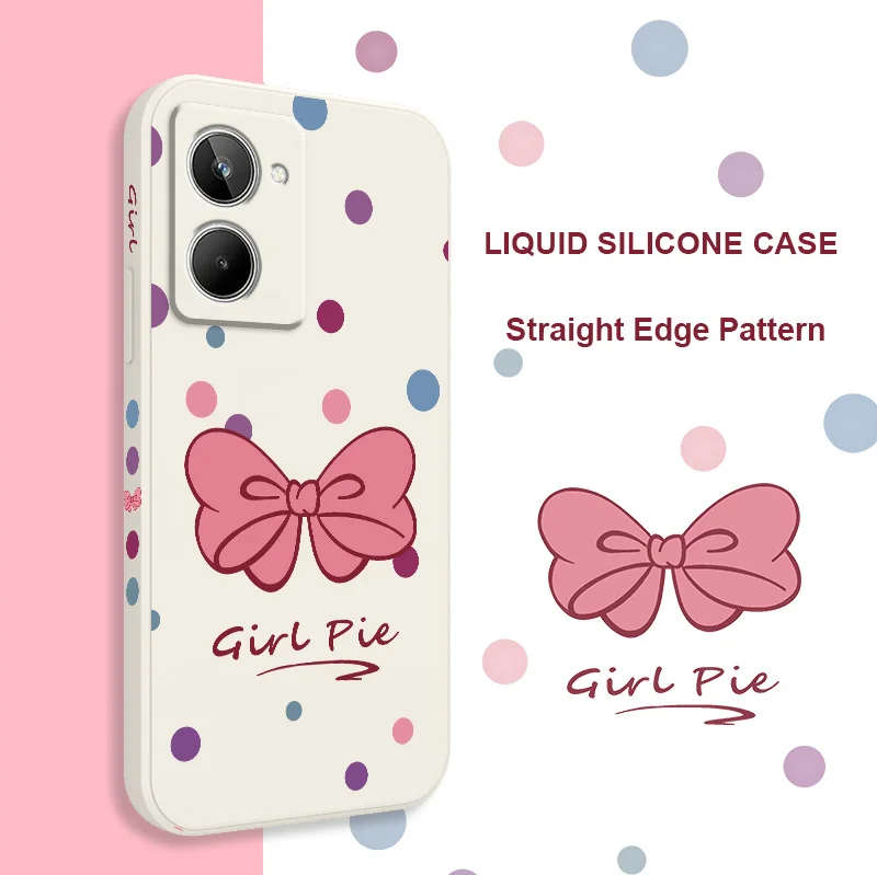 Fairy Bow Phone Case For OPPO Realme 11 10 9 9i 8 8i 7 Pro Plus C35 C21Y C25Y C25 4G 5G Liquid Silicone Cover image 3