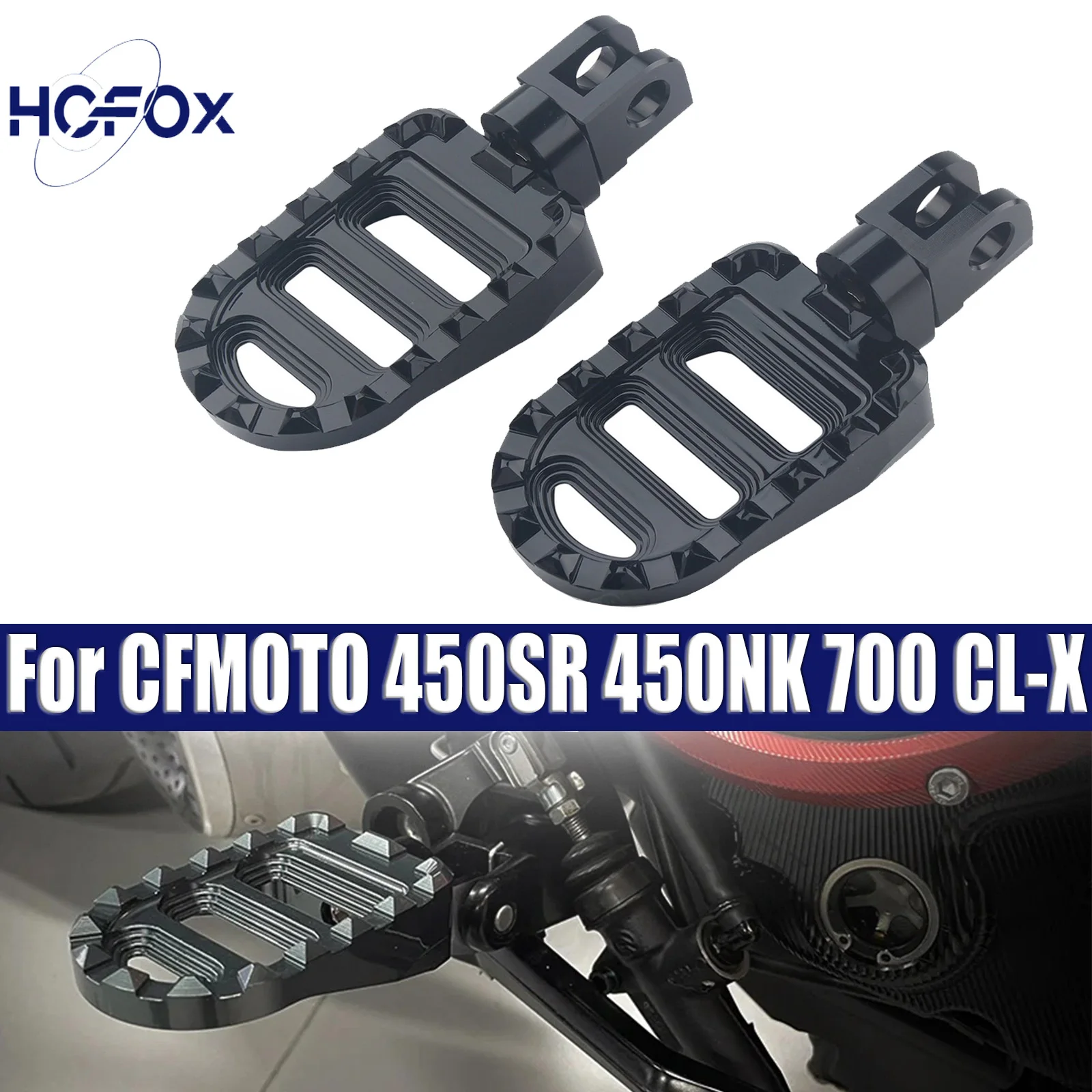 

Motorcycle Accessories Front Knight Foot Rest Foot Peg Pedals For CFMOTO 450SR 450NK 450CL-C 650NK 650GT 125 ST/XO