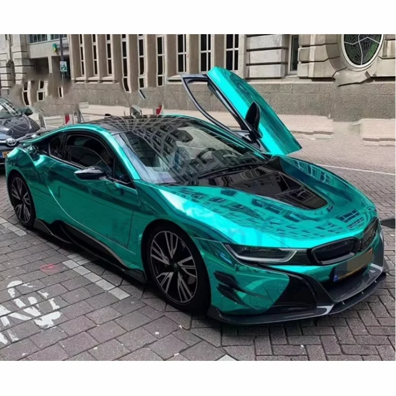 تستخدم لـ 2014-2020 Bmw I8 EB طقم الجسم الحبوب المزورة مع التنانير الجانبية ذات الشفة الأمامية وناشر خلفي لسيارات Bmw I8