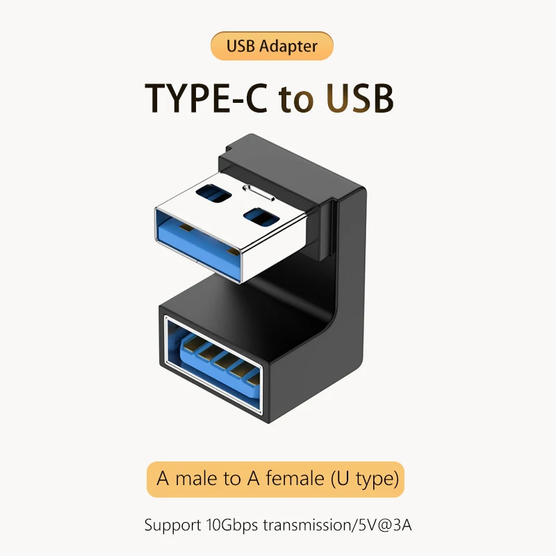 NNBILI 3A Typ C Ellenbogen USB 3.1 Ladedatenkabel Adapter Konverter für Android 90/180 Grad OTG Adapter Schnellladung 10 Gbit/s