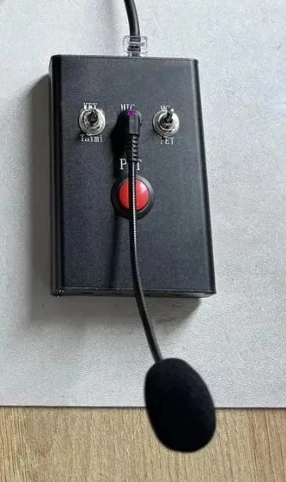 Multi Function Radio Microphone CW Key PTT Support For  Shortwave Radio External Speaker Headphone