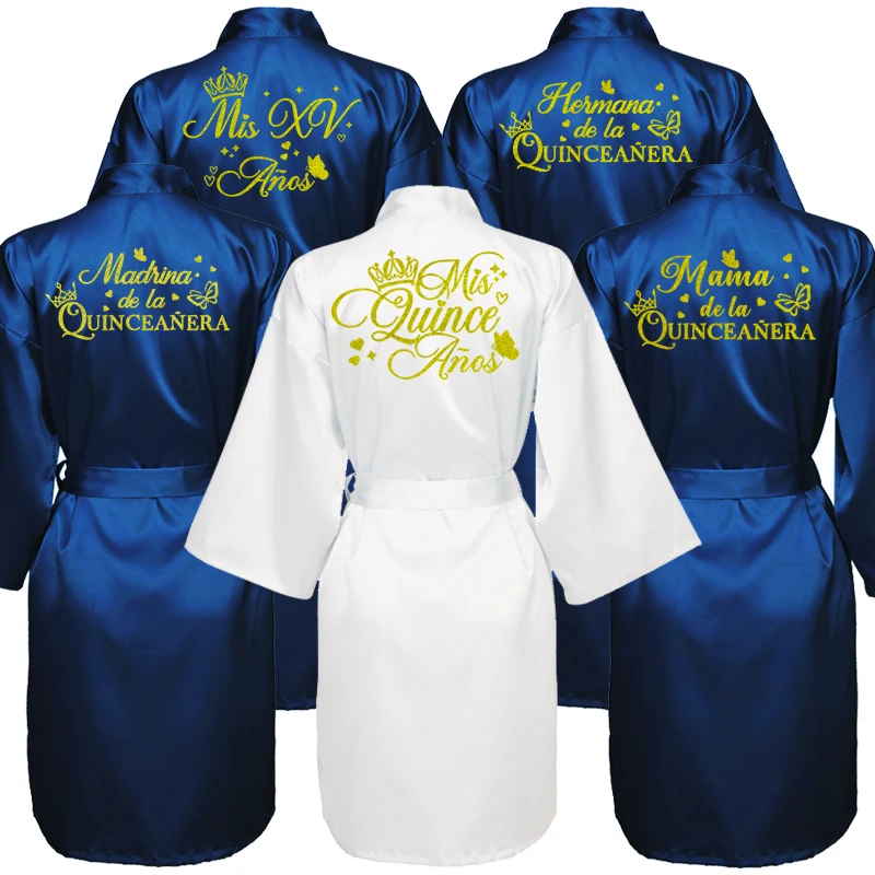 Mis Quince Años Bathrobe Mama de la Quinceañera Robe Woman Homewear Party Gift