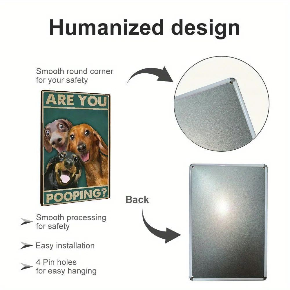 الكلب الألماني خمر معدن القصدير تسجيل هل أنت أنبوب تسجيل الحمام مضحك ملصق فني الديكور المرحاض كهف تسجيل 8x12 بوصة #6