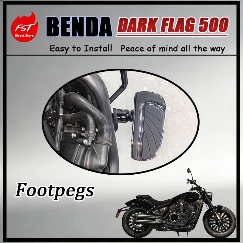 FOR BENDA DARK FLAG 500 CNC Aluminum Extended Wider Footpegs Anti-Slip Footrests Bidirectional Shift Lever Motorcycle Accessorie