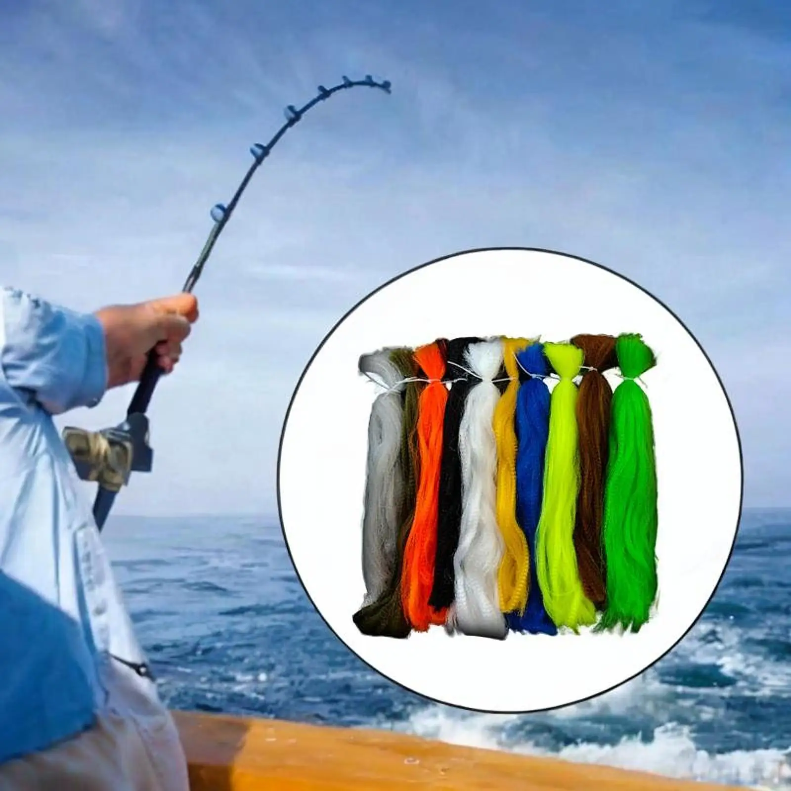 

10Pcs Fly Tying Thread Versatile Long Fiber for Carp Grass Carp Striped Bass