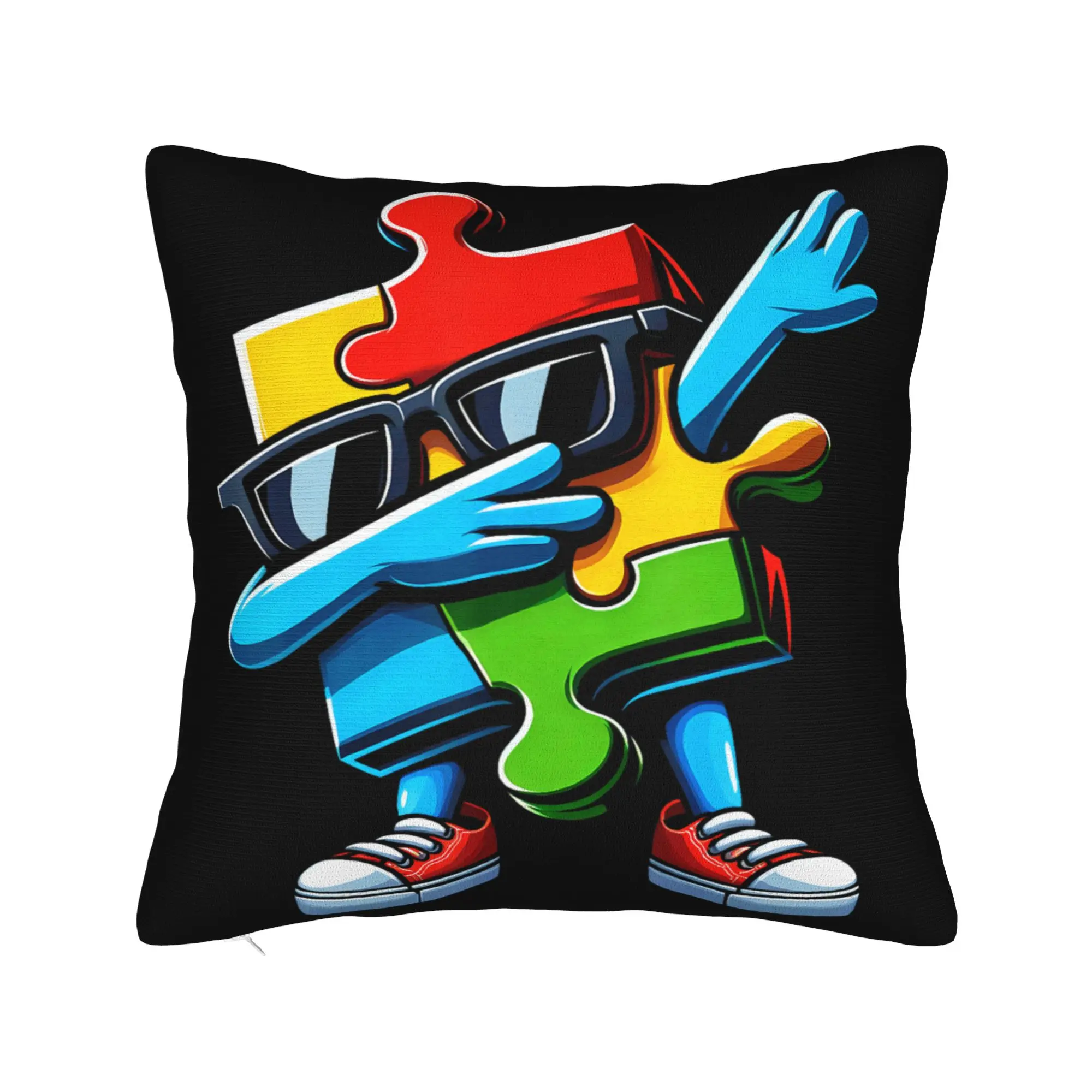 Dabbing Puzzle Autism Awareness Pillow Covers Product Printing Cushion Cover Decor  Pillow Case Cover Home Multi Size