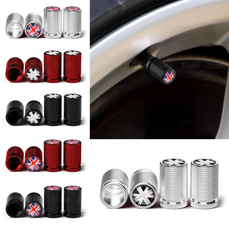 4Pcs New Metal Car Wheel Tire Stem Air Valve Caps Covers For MINI COOPER S JCW F56 R55 F55 F60 R56 R60 Exterior Auto Accessories