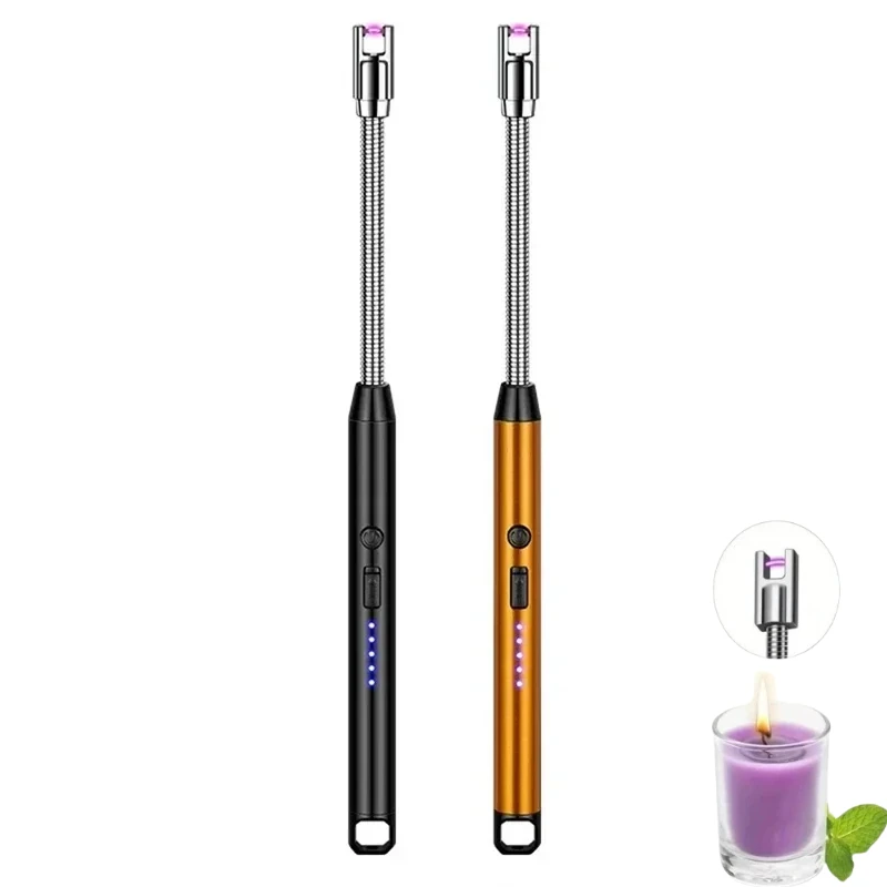 

3 -Pack Windproof Barbecue Lighter 360° Arc Flameless Plasma Ignition Kitchen Long-handled Lighter Suitable for Candle Gas Stove