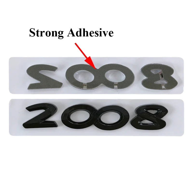 

1Emblema 3D ABS Cromado Negro con Logotipo 3008 2008 4008 5008, Letras y Números, Placa con Nombre, Adhesivo para Maletero de