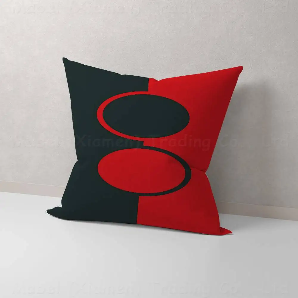 الدوائر الحمراء غطاء الوسادة سيارة رمي كيس وسادة ل أريكة سيارة هدية الكريسماس 40x40 سنتيمتر 45x45 سنتيمتر