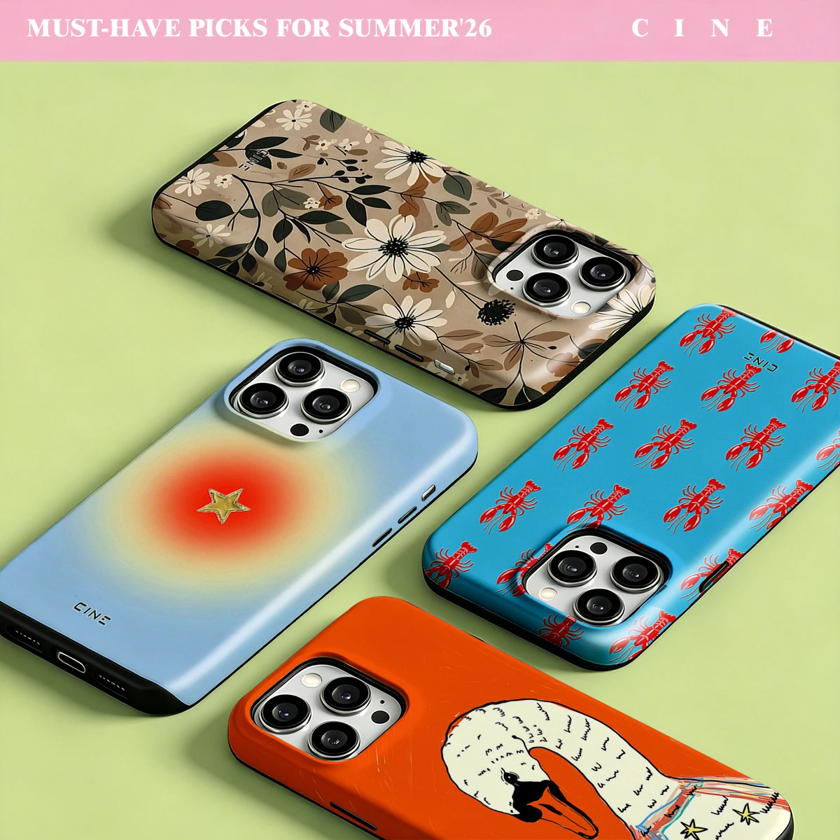 Funda de Teléfono Cine Orange Swan Star Sketch con Bumper Brillante Magsafe 2 en 1 para iPhone 17 16 15 14 Plus 13 Pro Max