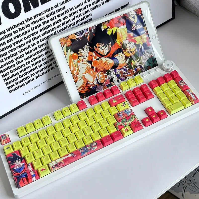 108 Key Dragon Ball Wukong Keycap Original Factory Heat Sublimation Pbt Satellite Axis Cross Axis Mechanical Keyboard Cap