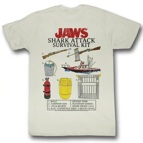 Jaws Survival Kit Natural Adult T-Shirt Y2K tops Unisex Summer Short Sleeve