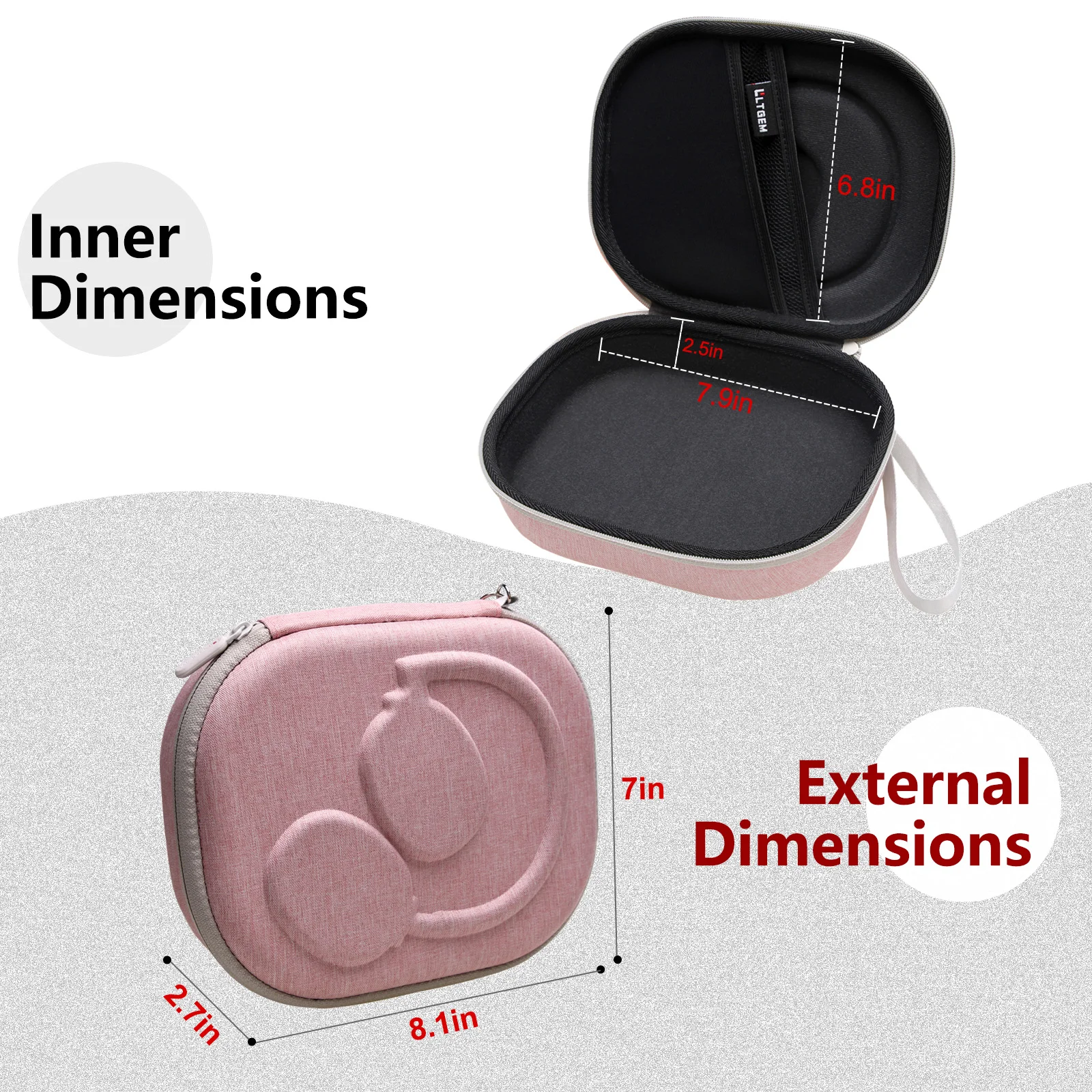 LTGEM EVA Hard Case for JBL Live 770NC/660NC/650BT/460NC and JBL Tune 770NC/710BT/720BT/Tour One Bluetooth Wireless Headphone