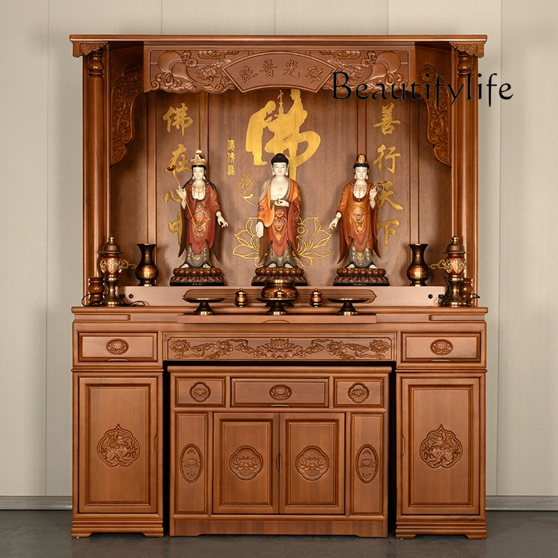 Buddha Shrine Clothes Closet God of Wealth Altar Cabinet Altar Household Incense Burner Table Shrine Buddha Cabinet