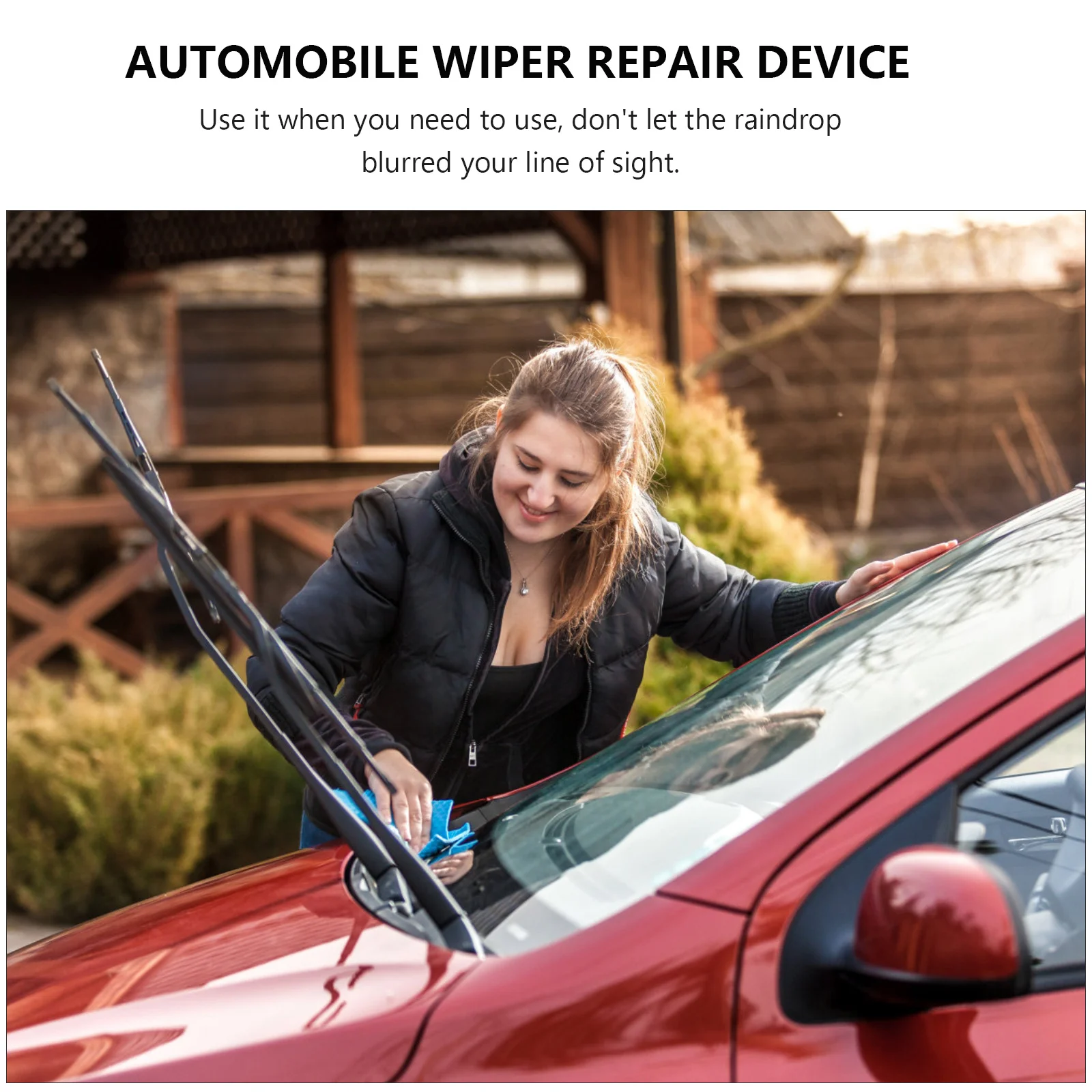 

Universal Auto Black Car Wiper Repairer Tool Easy Hold for Windshield Wiper Renovation Repair Kit Renovation Repair
