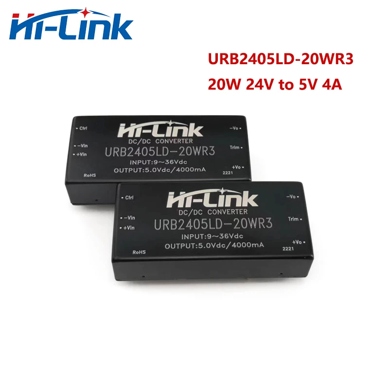 Hi-Link URB24xxLD 20WR3 20W Galvanic Isolated Voltage Regulator 4 1 Extended Input Single Channel Stable Output DIP Pin Layout