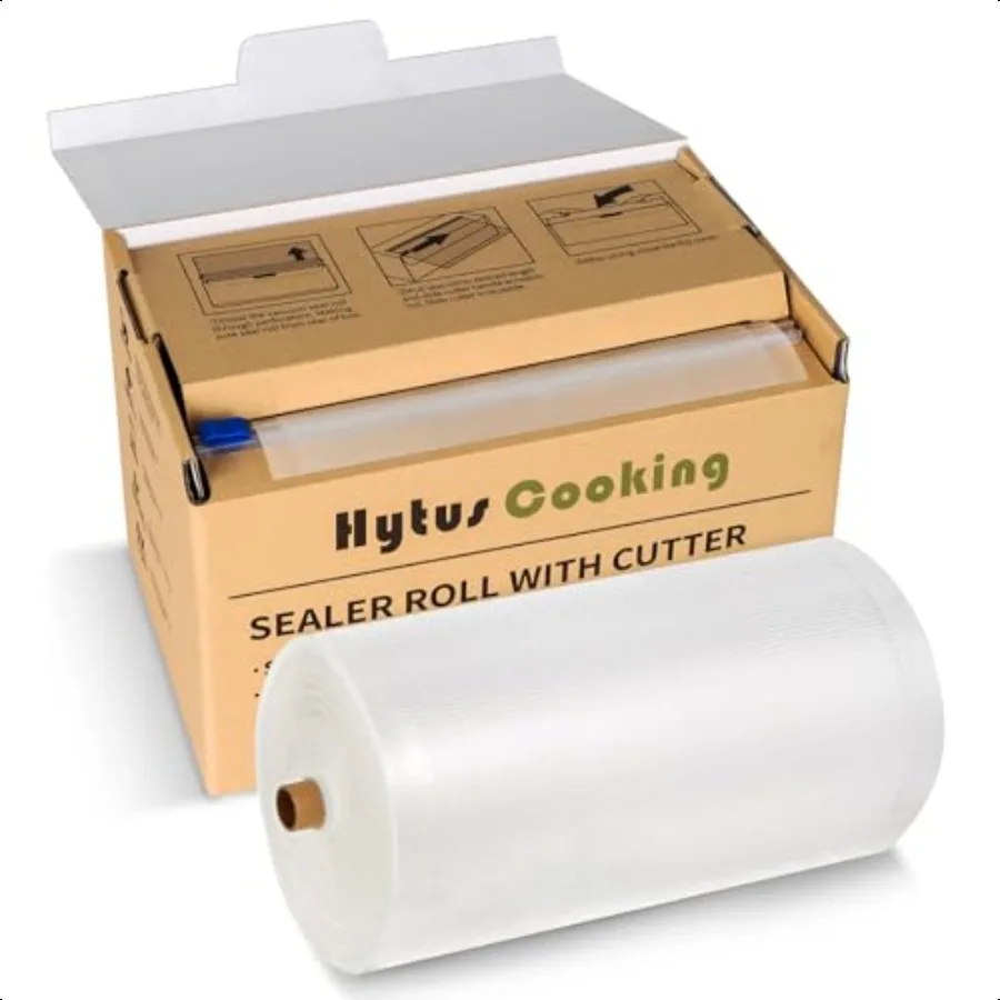 

HytusCooking 8 x 150' Food Vacuum Sealer Bags Rolls with Cutter Dispenser for Food Storage Heavy Duty Vacuum Seal Bags for Sous
