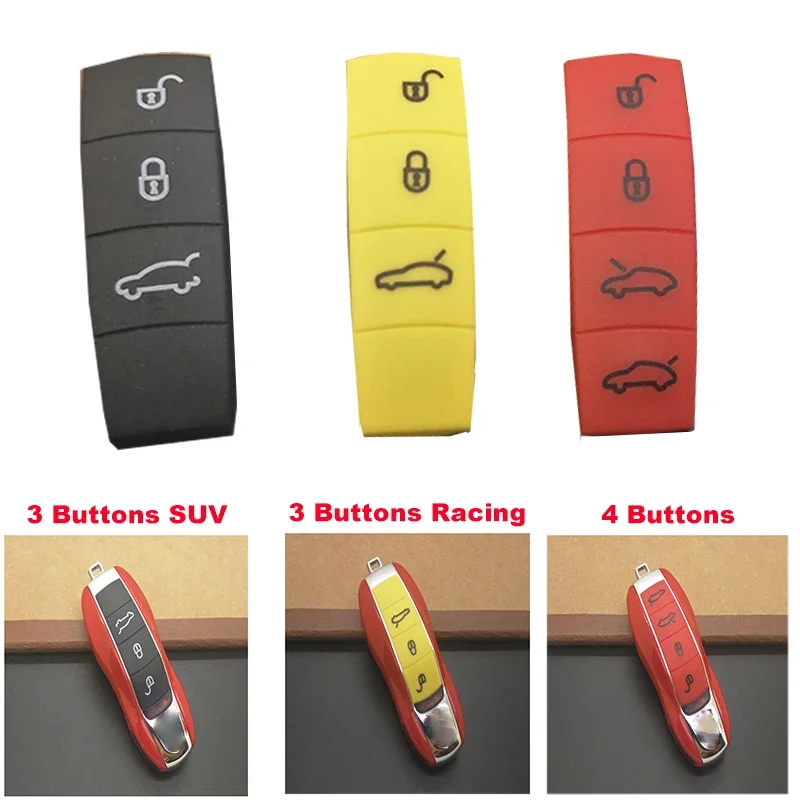 Smart Key Center Middle Trim Shell Cover Case Decal Rubber Button Pad For Porsche 911 918 Panamera Macan Cayenne Cayman Boxster