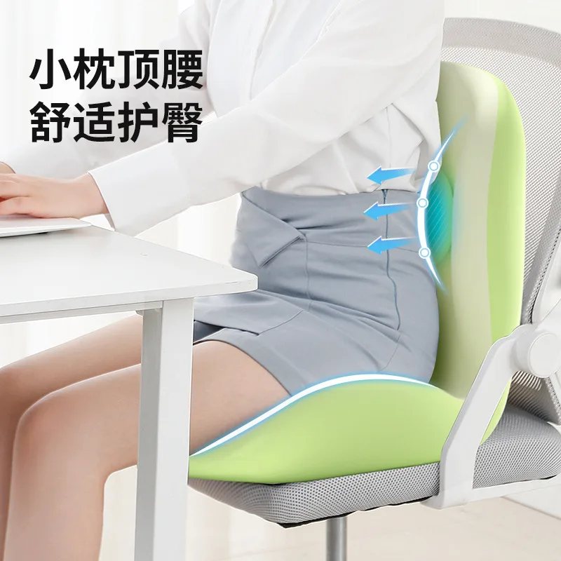 Memory Foam Seat Cushion and Backrest Set Ergonomic Lumbar Support Pad for Office Chair Car Home Study Comfort Breathable Design