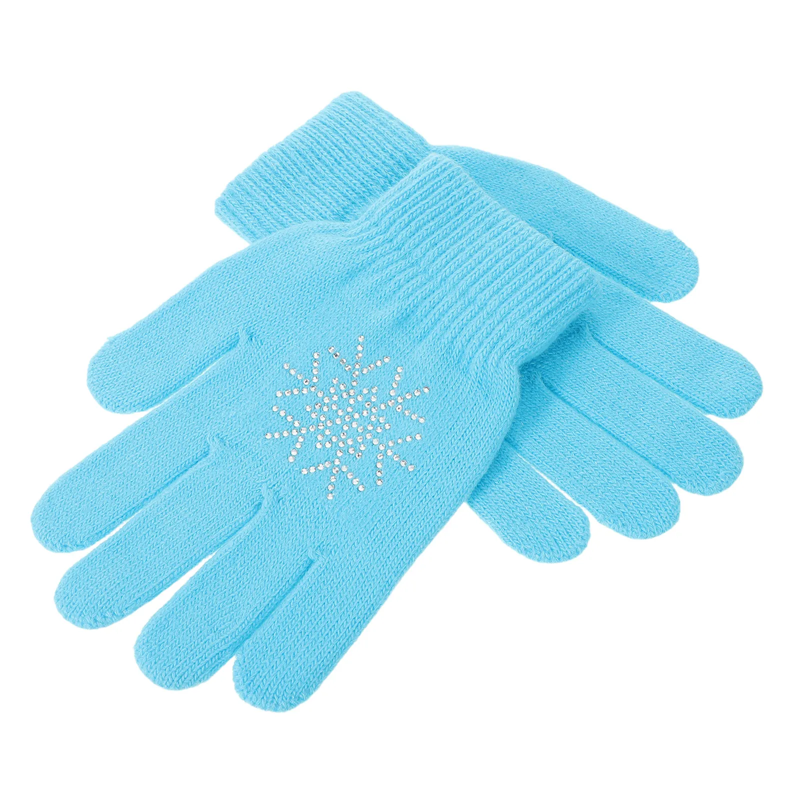 

1 Pair Figure Skating Gloves For Women Girls Padded Knitted Non Slip Ice Skating , Youth Practice Protective