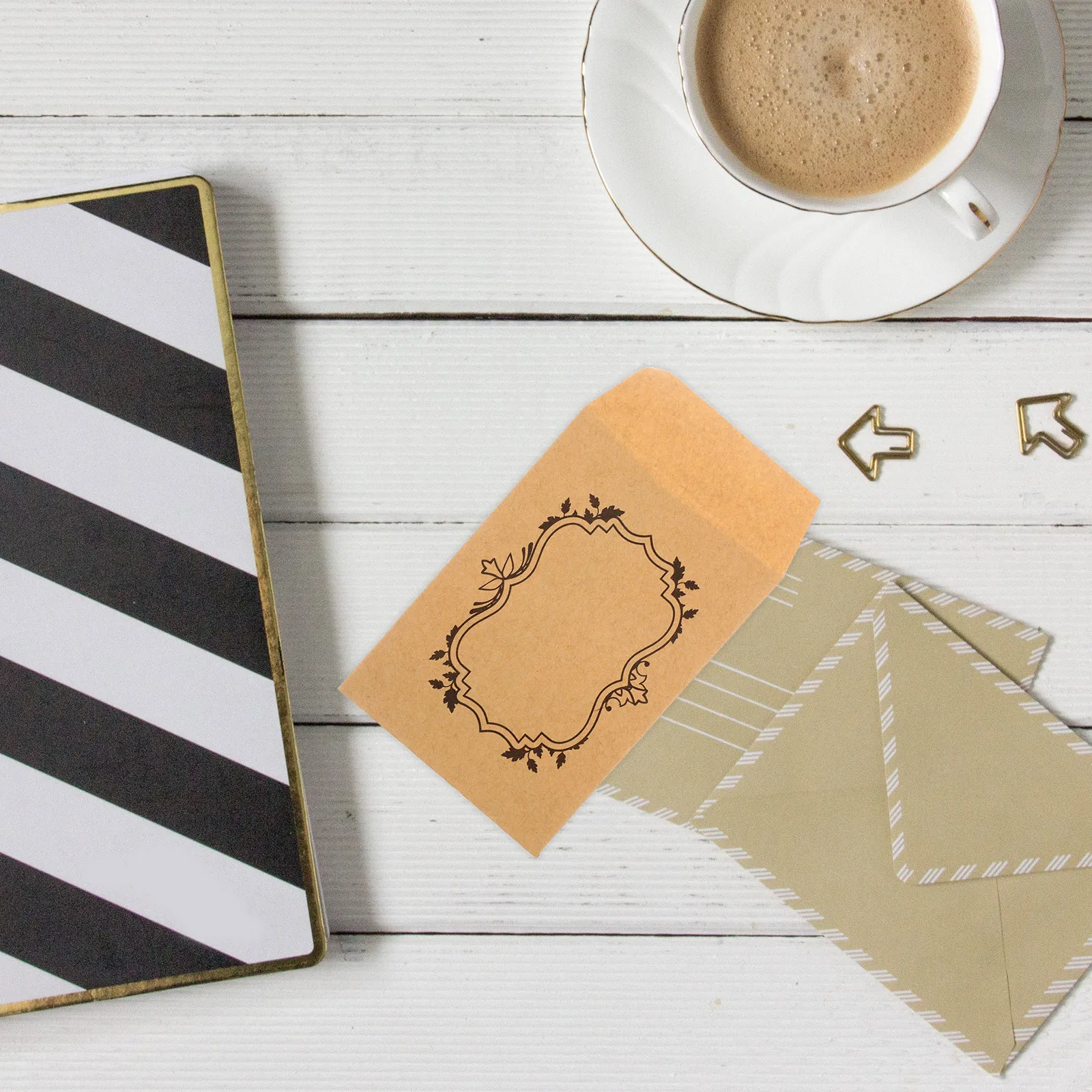 50 قطعة مغلفات ورقية من الكرافت ذاتية الغلق عملة صغيرة ميزانية نقدية أموال صغيرة محمولة موثوقة للرطوبة المنشط #2