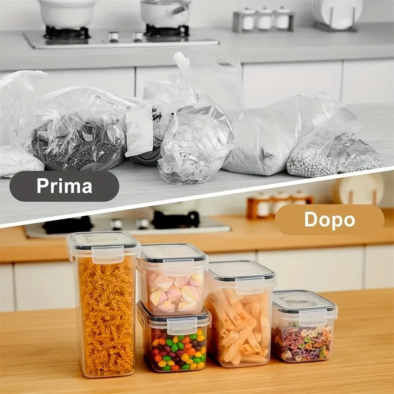 24 pcs Airtight Food Storage Containers - BPA-Free Plastic for Spaghetti, Cereal, Flour & Sugar, with Lids