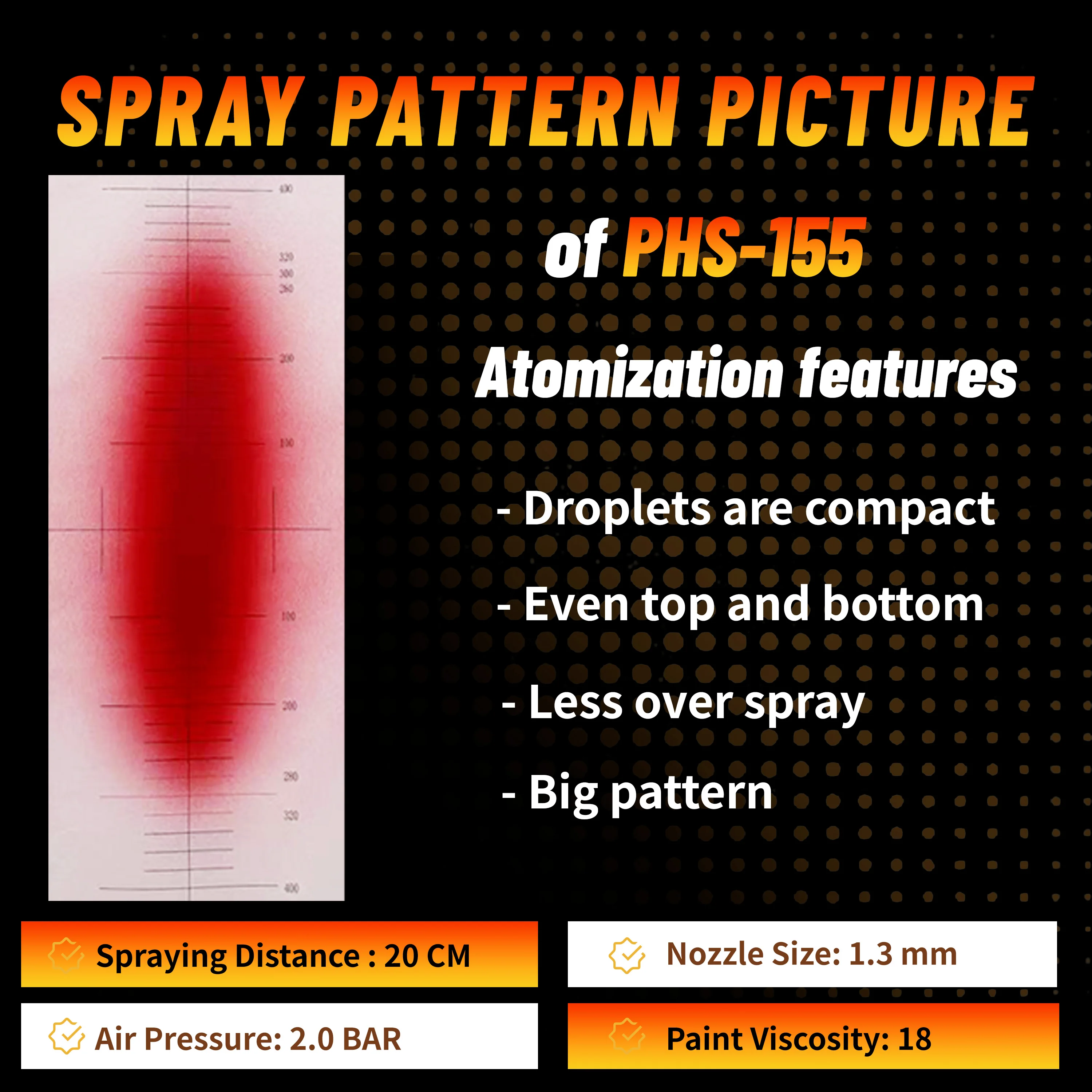 Oringinal PORPHIS Spray Gun PHS-155 Pneumatic Paint Gun Red Spray Gun Professional Automotive Coating Applicator for Car Paint