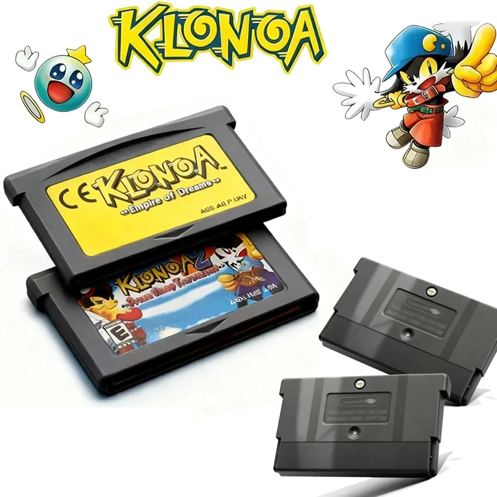 Cartucho de Videojuego de 32 bits de la Serie Klonoa para Consola GBA, Klonoa Empire of Dreams, Klonoa 2 - Dream Champ Tournament