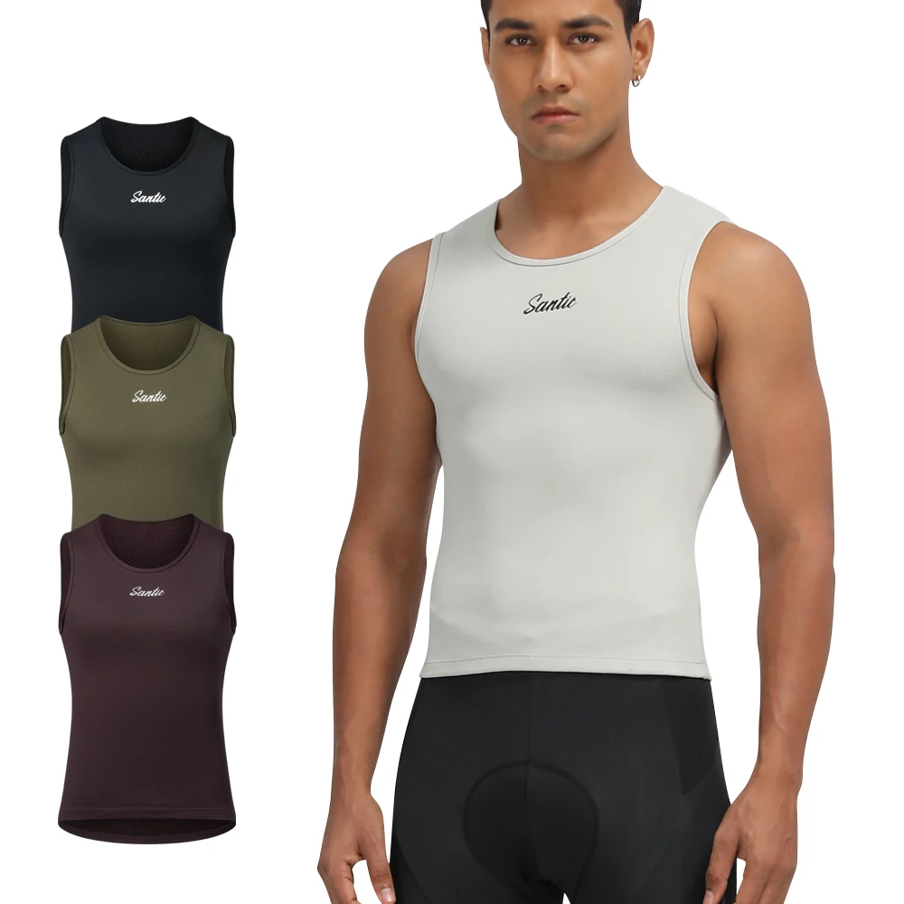 

Santic мужской зимний велосипедный жилет тонкий бархатный теплый спортивный ветрозащитный топ WM24C06038