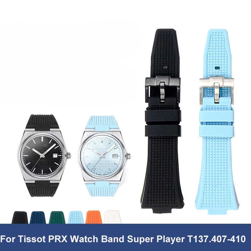 

Watch accessories For Tissot PRX Watch Band Super Player T137.407-410 Rubber Non Ash Silicone Watch Band 26-12mm