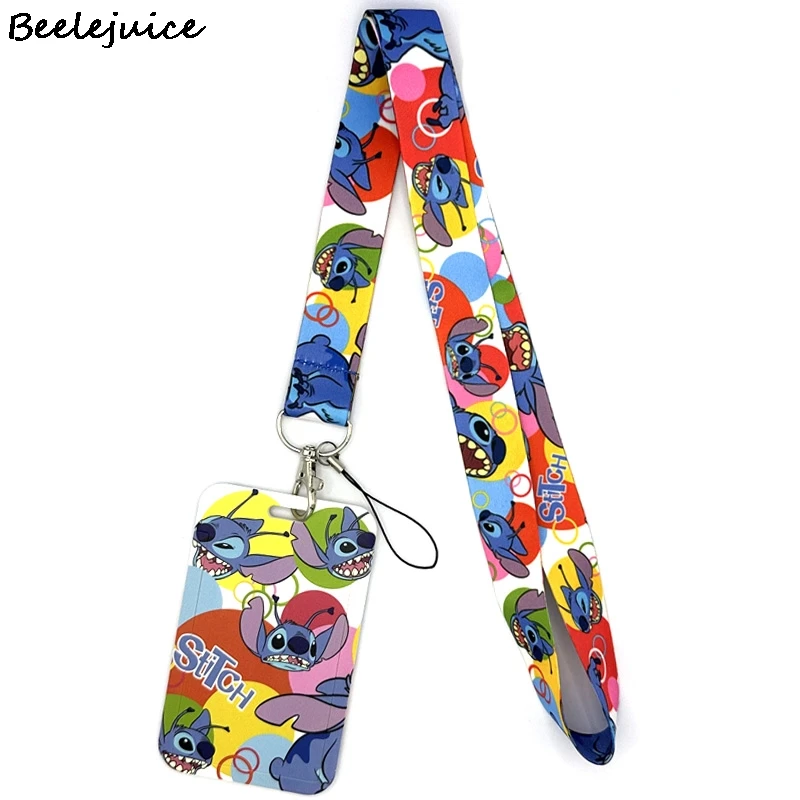 Lilo stitch Lanyard Neck Strap Lanyards ID badge card holder keychain Mobile Phone Strap Gift Ribbon webbing necklace Gifts