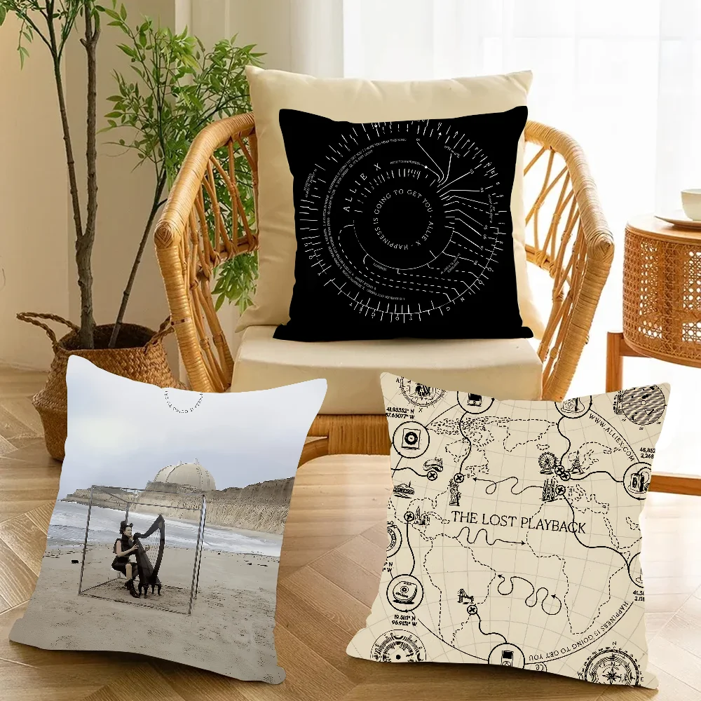 غطاء وسادة من Singer allie x Happiness ls Going to Get You، وسائد مكتبية مناسبة لغطاء الوسادة المزخرف لغرفة نوم السيارة