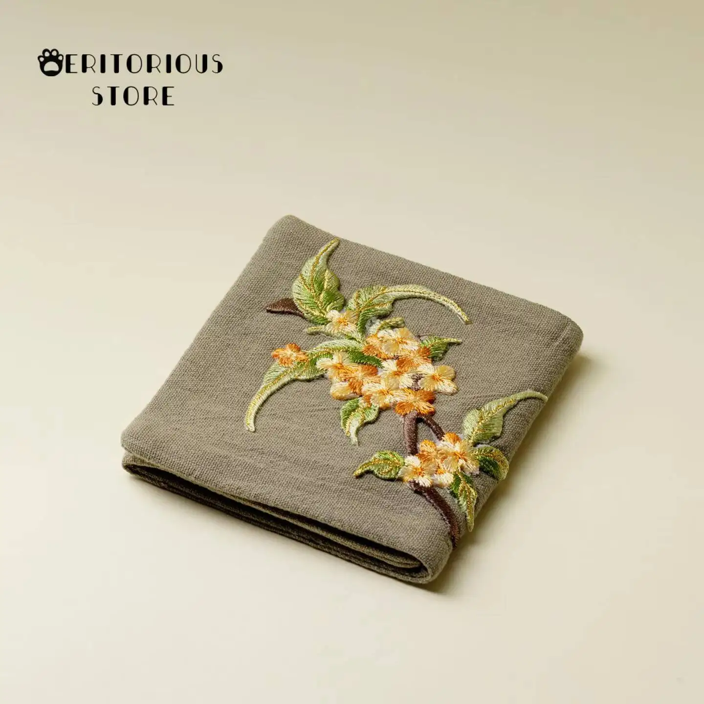 Embroidered Osmanthus Tea Towel Aesthetic Cotton Teatowel Cloth Absorbent Napkins Ceremony Chinese Napkin Vintage Accessories