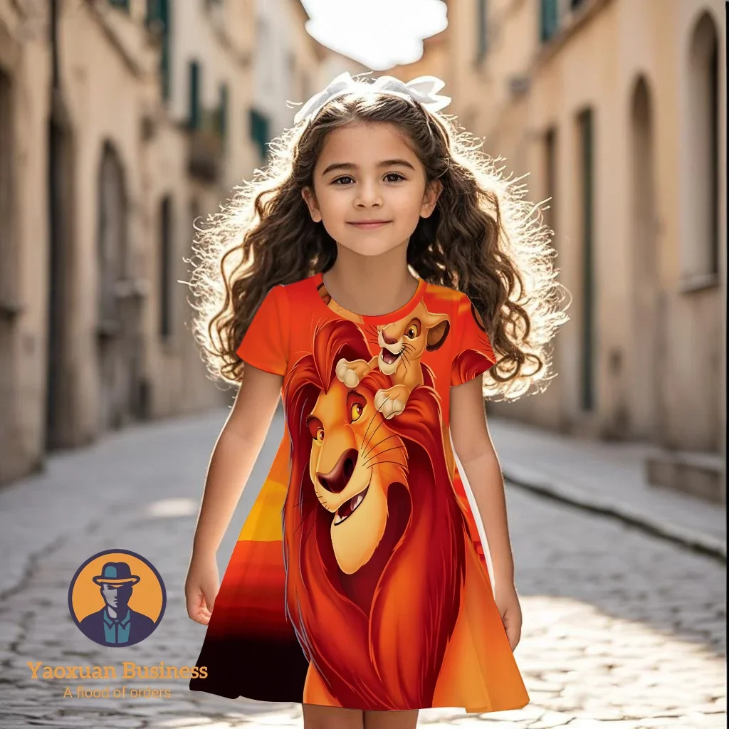

The Lion King 2025 3D Dress Kids Teens Girls Cartoon Print New Summer Party Best Selling Trendy Fashion