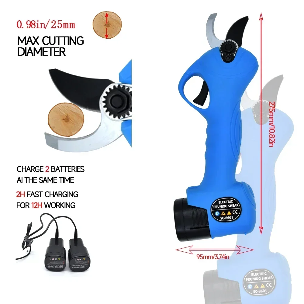 

l 16.8V Cordless Pruner Lithium-ion Pruning Shear Efficient scissors Bonsai Electric Tree Branches garden tools electric SC-86