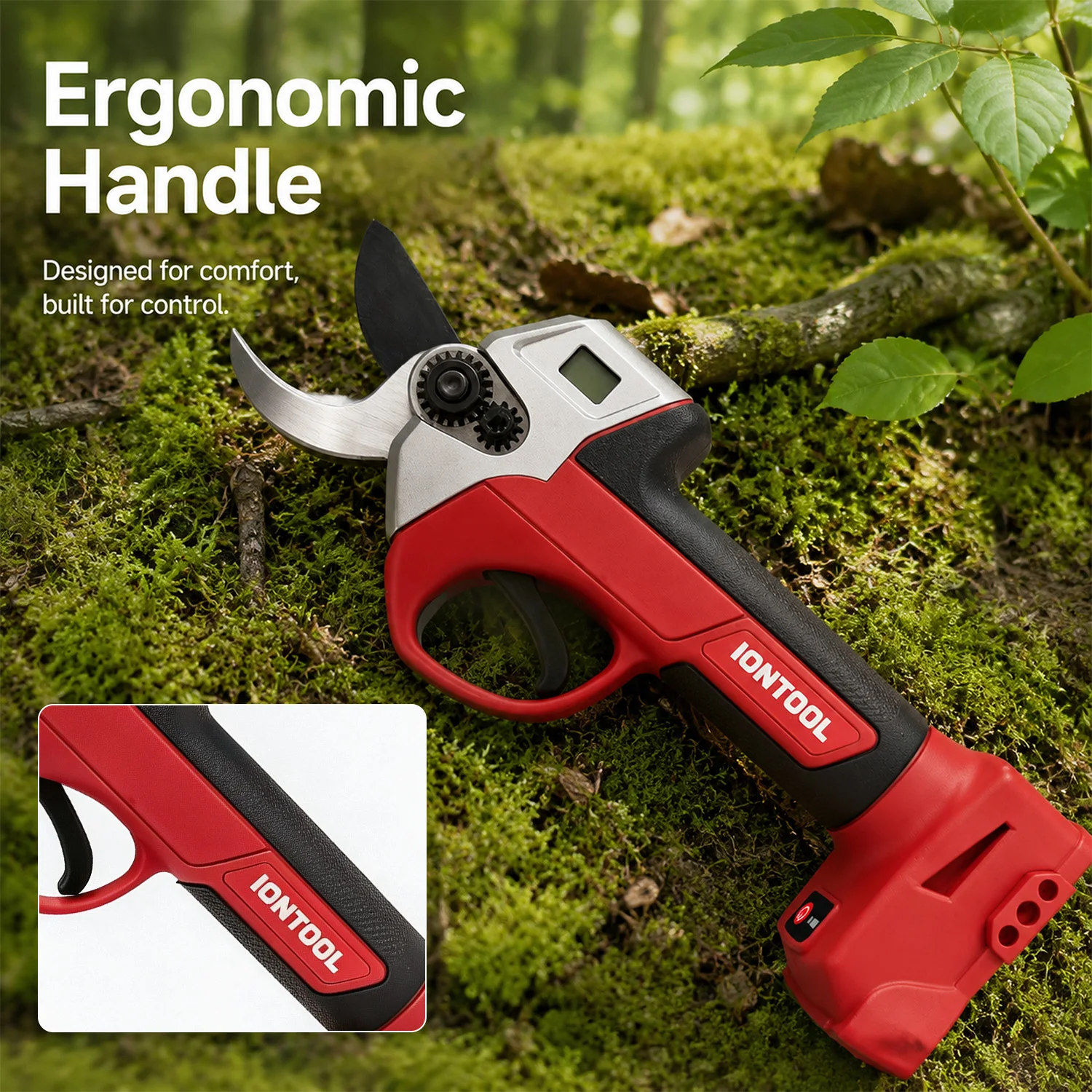 IONTOOL Red Cordless Pruning Shears Bare Unit Max 30mm Opening Fits 18V Battery for Household Garden Pruning - view 5