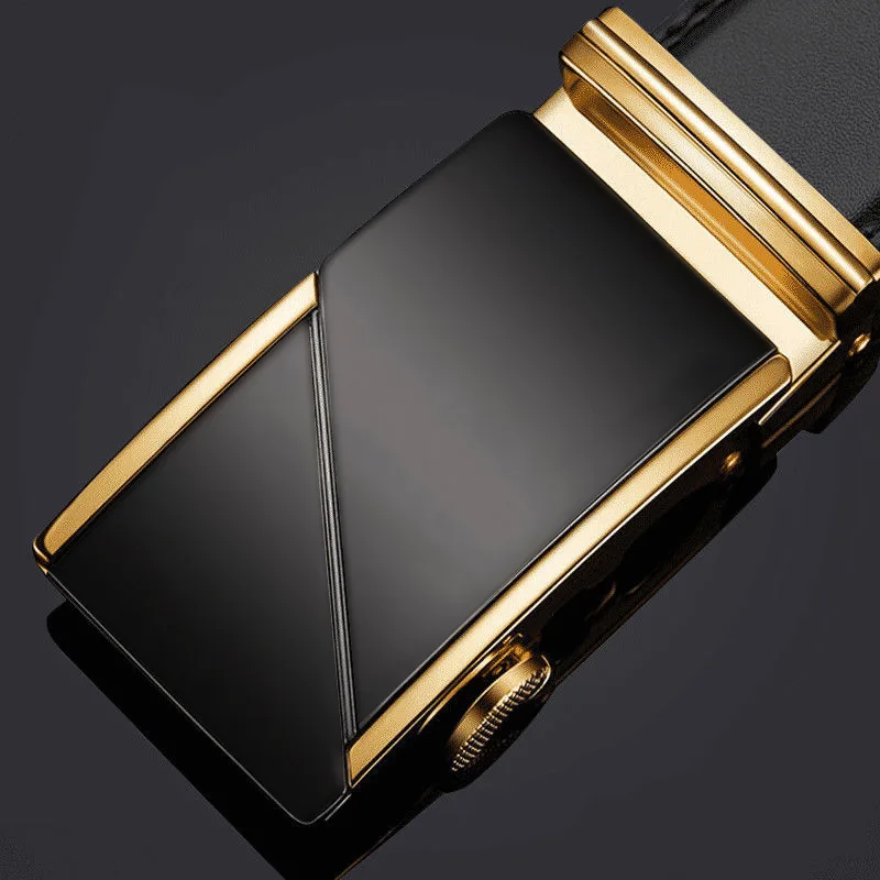 

Новый мужской ремень из натуральной кожи, повседневный ремень с автоматической пряжкой, универсальный деловой ремень для молодых и мужчин среднего возраста