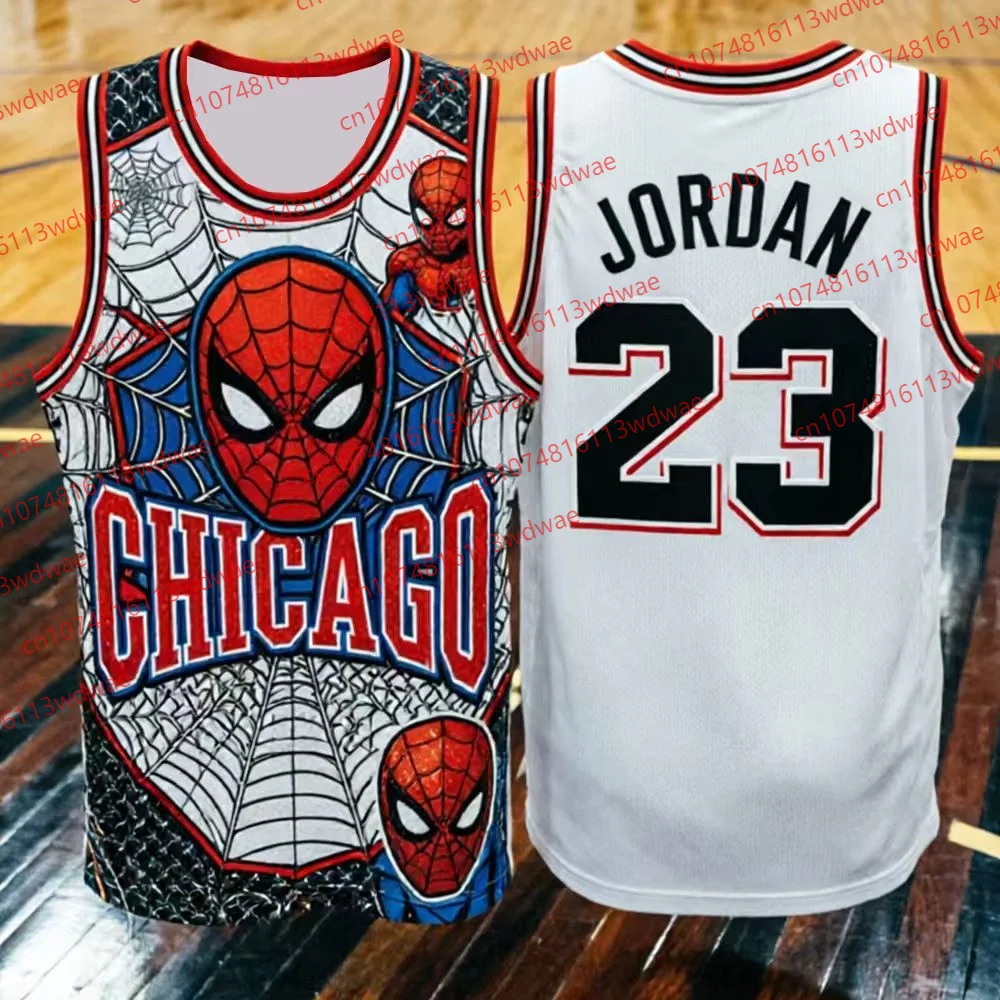 Camiseta de Baloncesto Clásica de Chicago, Camiseta Marvel de Secado Rápido, Camiseta de Baloncesto Michael Jordan 23, Camiseta de Baloncesto Spider-Man