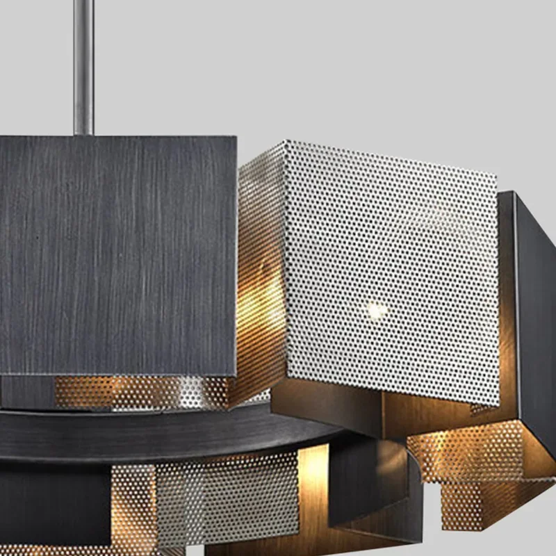 Modern LED Obsidian Block Ceiling Chandeliers Metal Pendent Lamp Luxury Living Dining Room Home Decor Hanging Light Luster