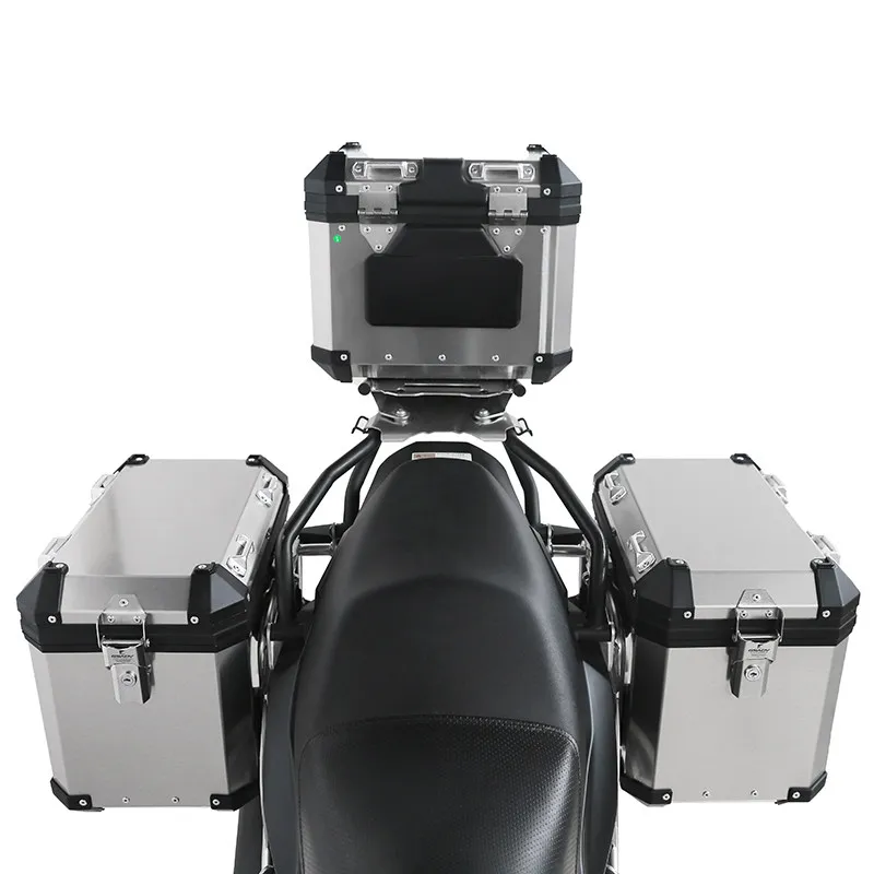 GSADV Three-boxes 46L Stainless Steel Tail Box 36L Side Box And Rack Set For Kawasaki Versys X300 Motorcycle Luggage Storage