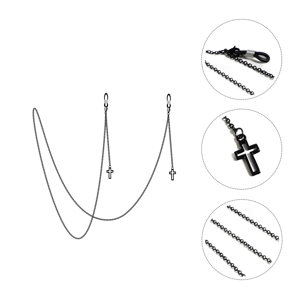

1Pcs Eyeglasses Chain Black Retro Non-Skid Face Mask Rope Comfortable Mask Lanyard Sunglasses Cord Glasses Rope Stylish