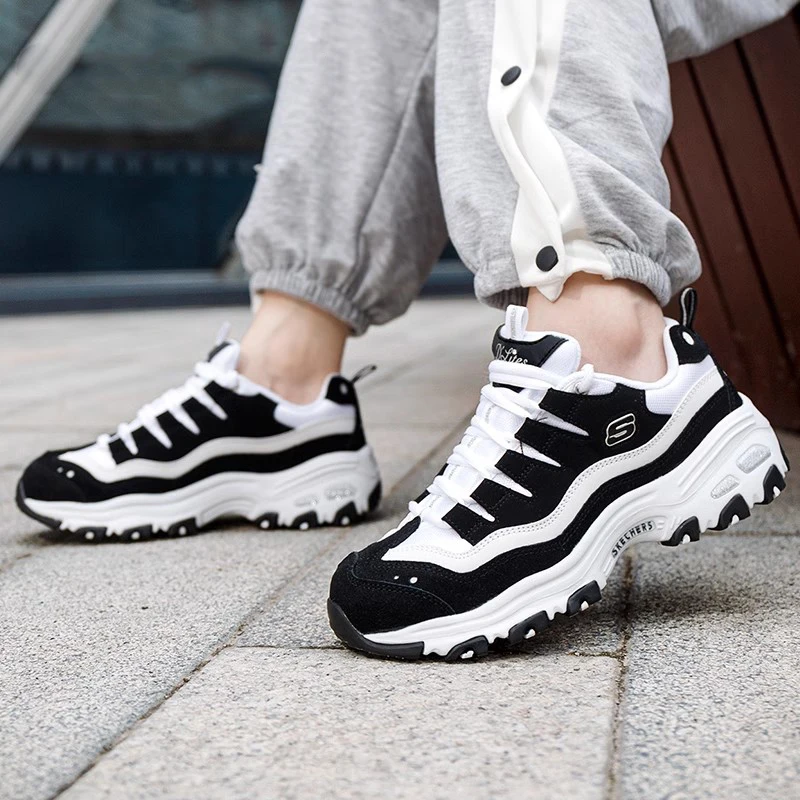 Skechers Women's sneakers Fashion Casual shoes Retro shock-absorbing Panda shoes