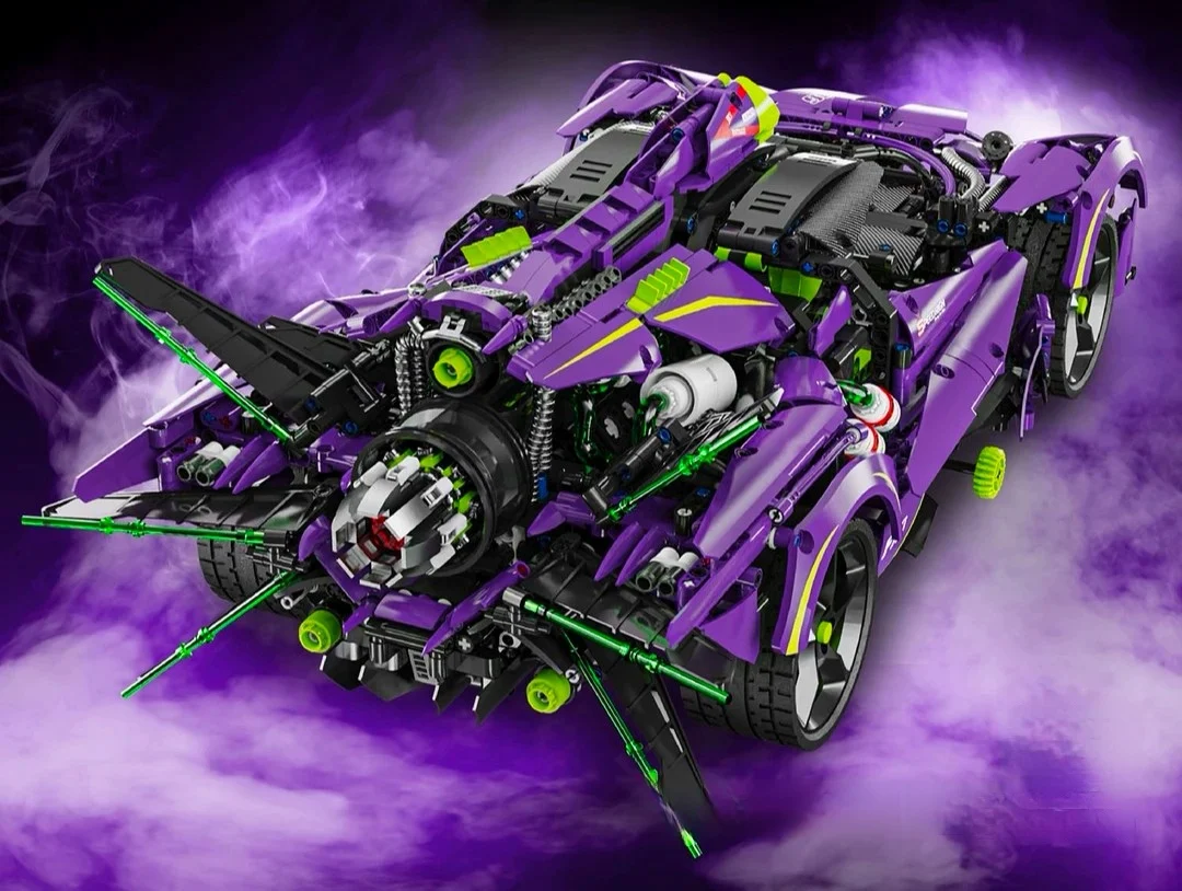 

Compatible with LEGO bricks EVO electroplated purple sports car building block models, party gifts, Christmas and birthday gifts