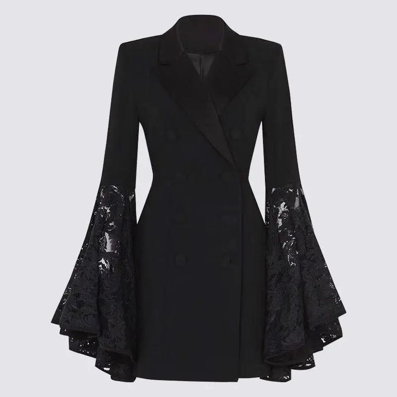 European Station 2026 Spring Autumn New Women's Clothing Black Fashion European and American Small Blazer Women's Design Suit