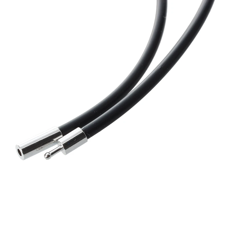 2X 3Mm Black Rubber Cord Necklace With Stainless Steel Closure - 22 Inch