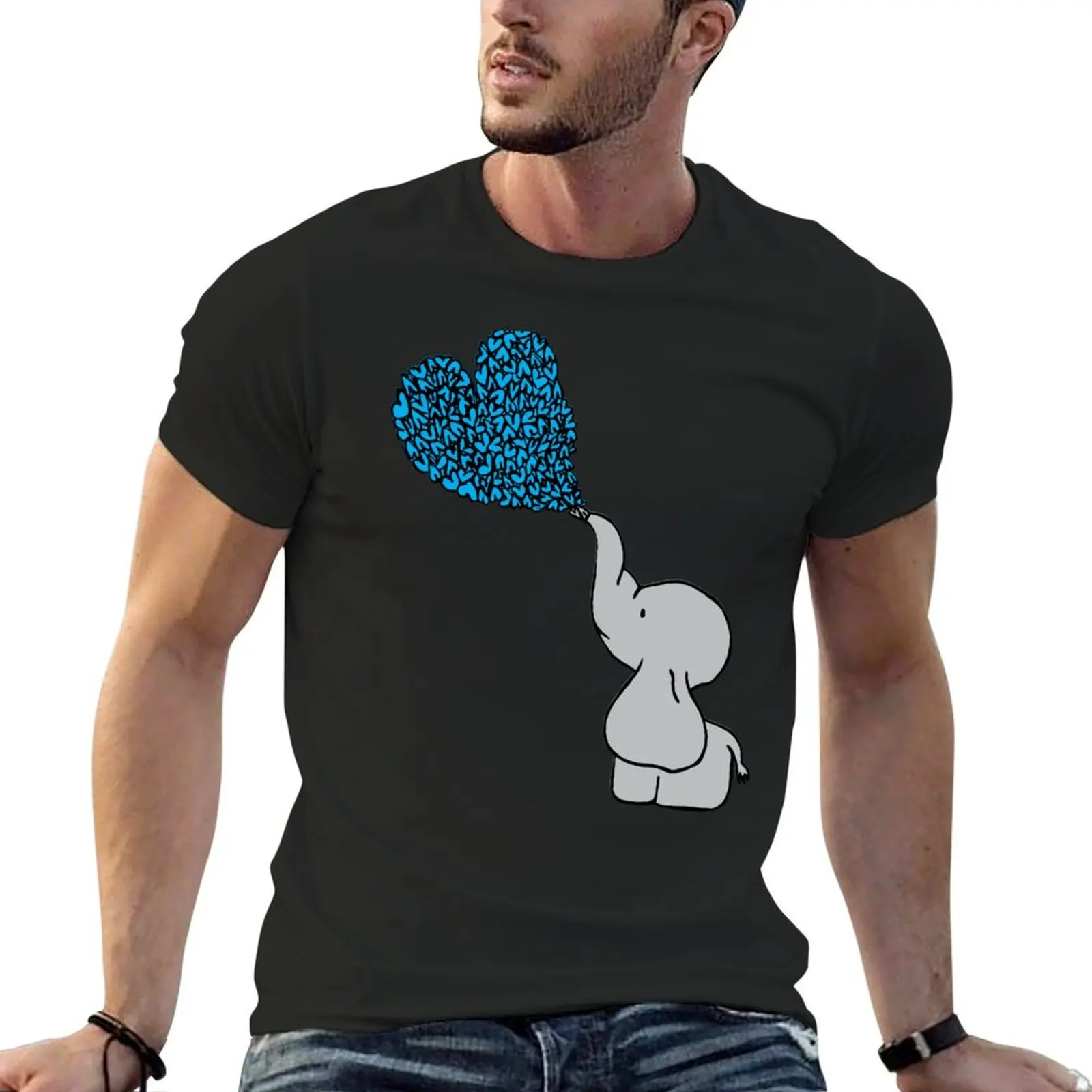 

Baby Blue Elephant Love T-Shirt man clothes funny gifts T-shirt men