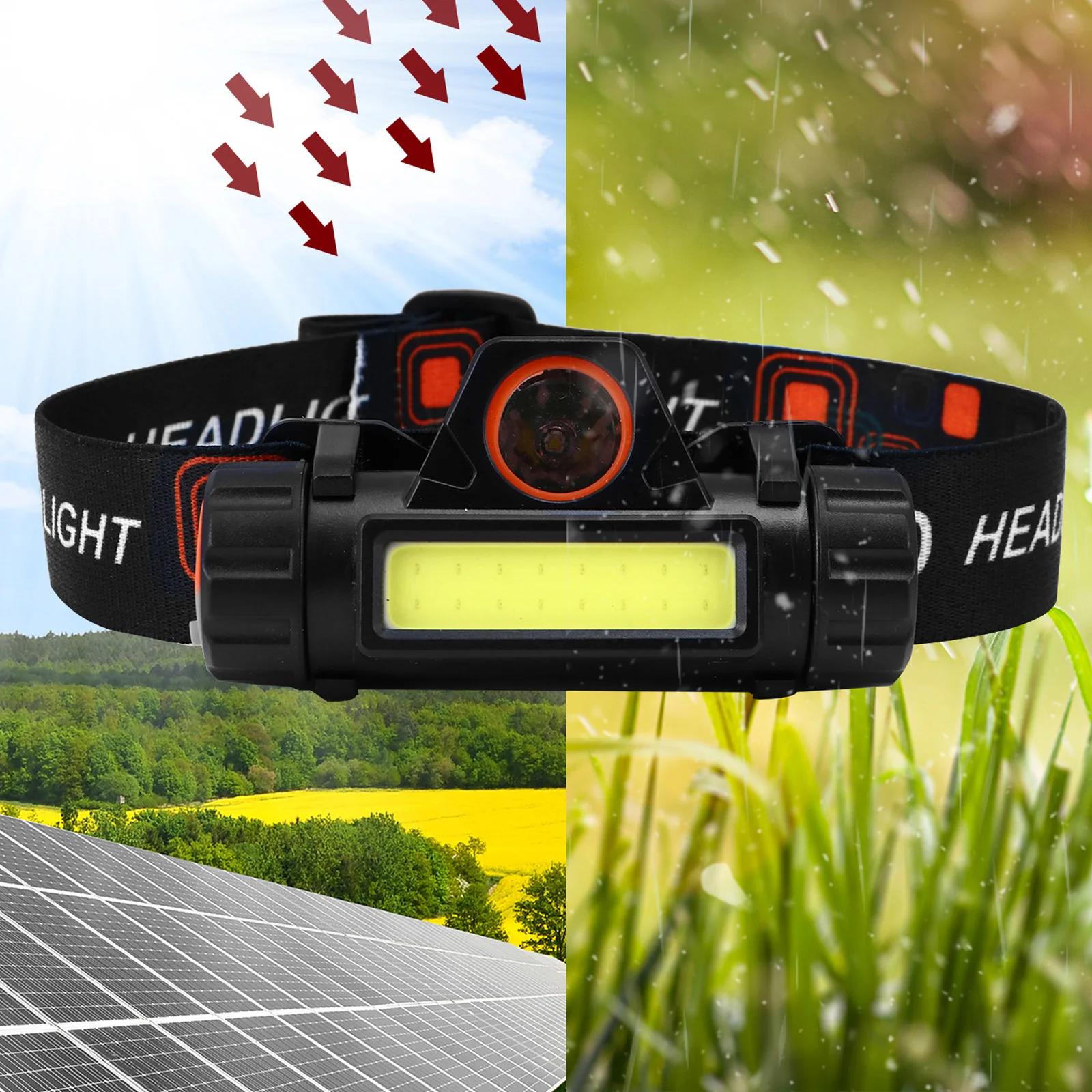 

LED Headlamp High Brightness Low Power for Camping Climbing Hiking Night Fishing Caving Outdoor Rechargeable Waterproof Sports