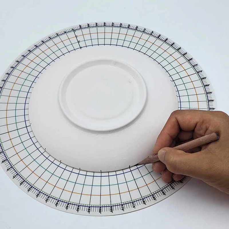 26cm Pottery Round Divider Circular Equal Parts Card Ruler DIY Ceramic Underglaze Painted Auxiliary Pad Painting Tool